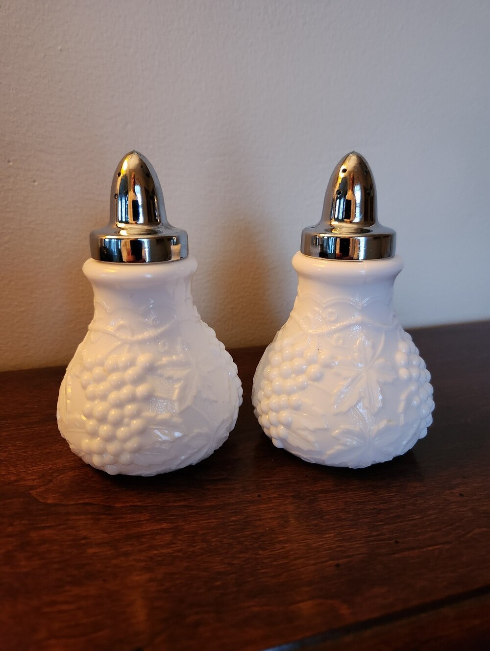 1950s Imperial Milk Glass Salt ans Pepper Shakers